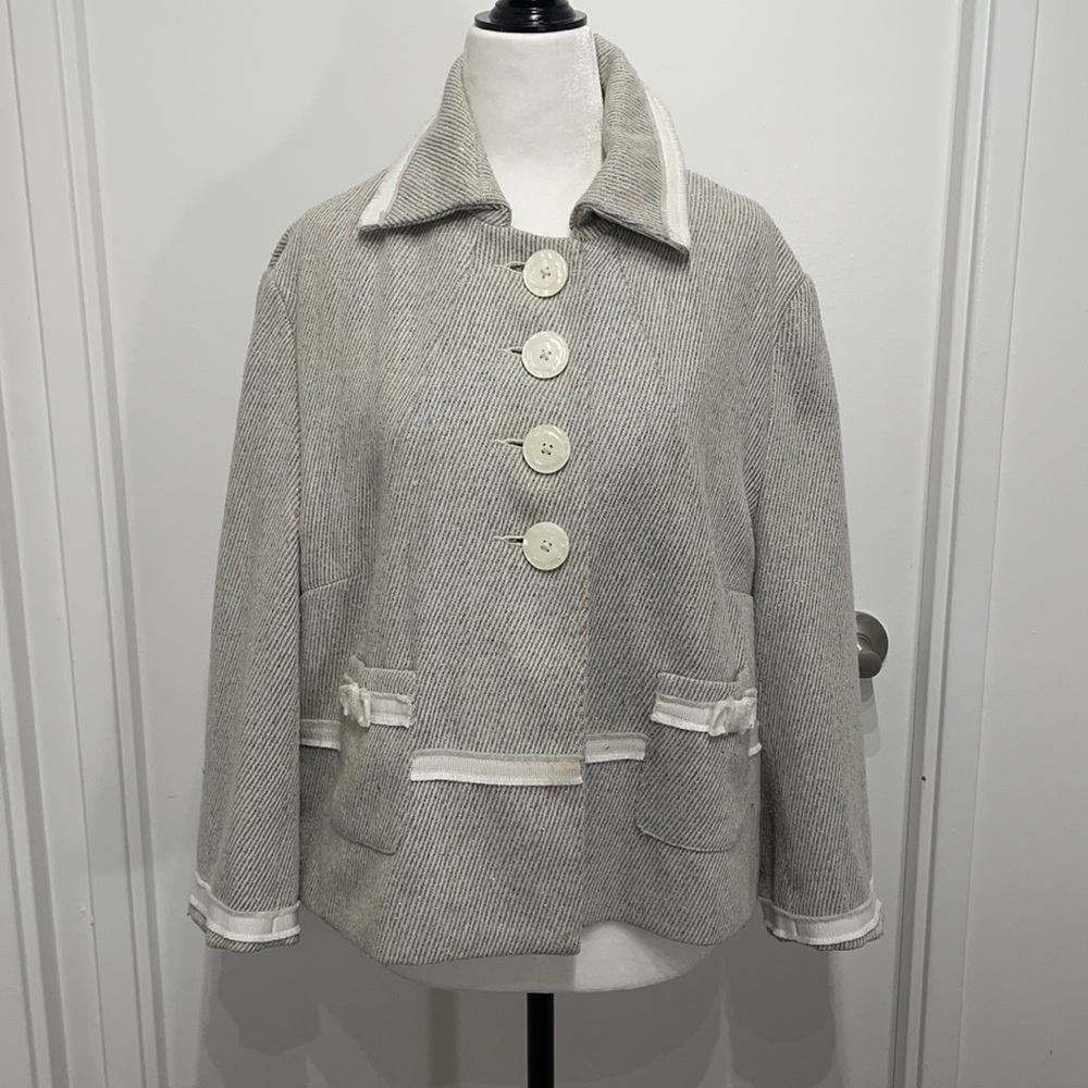 FLAG wool/poly grey jacket size L, $39
